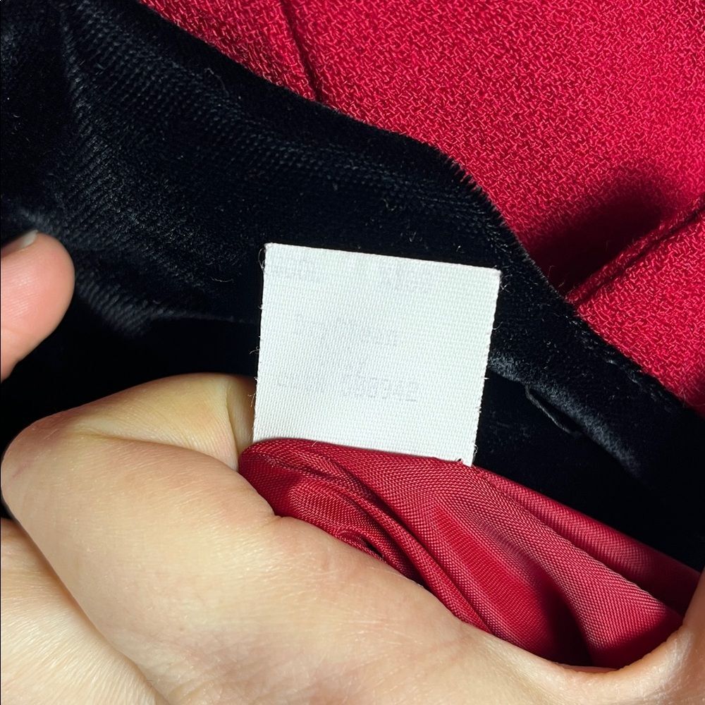 Vintage SOOO CRAZY Rina Ross Wool Red Button Up Brazer with Black Embellishments - Picture 9 of 9